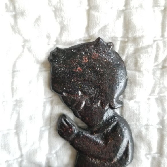 Metal "Dear God" Praying Boy Wall Hook Children's Room Decor - Picture 2 of 4
